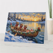 Carte Bouvier des Flandres Christmas Boat Holiday (Devant)