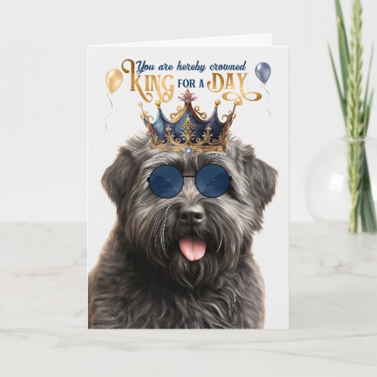 Carte Bouvier Dog King pour une journée d'anniversaire a (Devant)