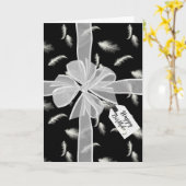 Carte Bow Anniversaire sur plumes (Fleur jaune)