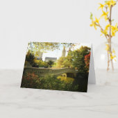 Carte Bow Bridge en Automne, Central Park, New York (Fleur jaune)