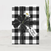 Carte Bow d'Anniversaire Noir sur Plaid (Devant)