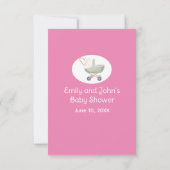 Carte Bow Diaper Blanc Raffle Pink Ticket Enboîtie (Dos)