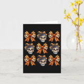 Carte Bow Halloween Saison Éffrayante Skeleton mignonne (Fleur jaune)
