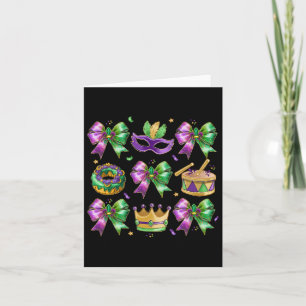 Carte Bow King Cake Couronne Masque Tambour Mardi Gras C