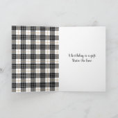Carte Bow Noir Anniversaire Sur Tartan Plaid (Intérieur)