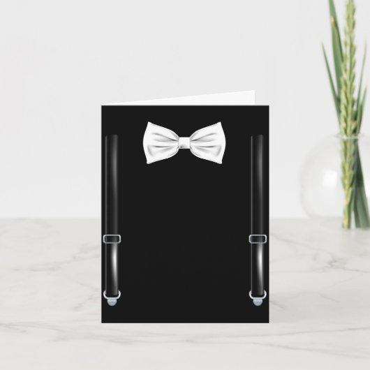 Carte Bow Tie With Suspenders Funny Wedding And Special (Devant)