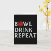 Carte Bowl Boire Répéter Cool Bowling Jeu Boire Lover (Fleur jaune)