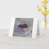 Carte "Bowl of Cherries" Type Card blanc (Fleur jaune)