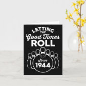 Carte Bowler 81 ans 81e anniversaire Bowling (Fleur jaune)