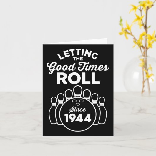 Carte Bowler 81 ans 81e anniversaire Bowling (Fleur jaune)