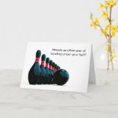 Carte Bowler Bowling Birthday Grey Card (Fleur jaune)