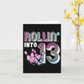Carte Bowler Rollin’ Into 13 Bowling 13e anniversaire en (Fleur jaune)