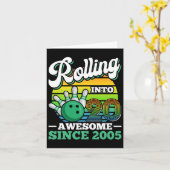 Carte Bowling Anniversaire de la fête de rouler dans 20 (Fleur jaune)