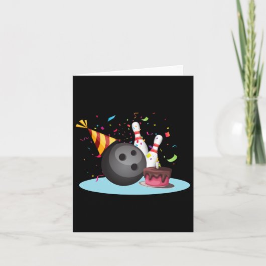 Carte Bowling Anniversaire Fête de Bowling Joyeux Annive (Devant)
