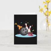 Carte Bowling Anniversaire Fête de Bowling Joyeux Annive (Fleur jaune)