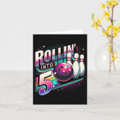 Carte Bowling Anniversaire Rollin En 5 Partie 5e Anniver (Fleur jaune)