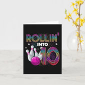 Carte Bowling Anniversaire Rollin Into 10 10th Birthda (Fleur jaune)
