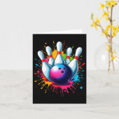 Carte Bowling Art coloré (Fleur jaune)