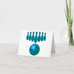 Carte Bowling Ball et Pins Sports amusants