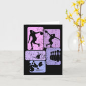 Carte Bowling Bowler filles femmes (Fleur jaune)