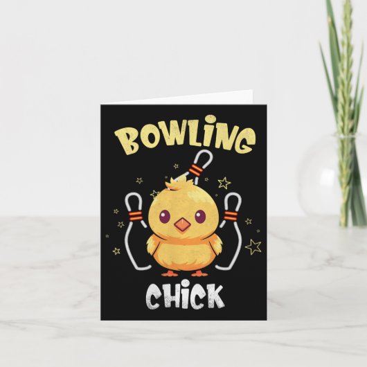Carte Bowling Chick Funny Chicken Athlète Bowler Hommes (Devant)
