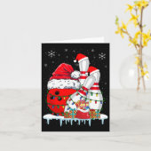 Carte Bowling Christmas Bowling Santa Hat Christmas Ligh (Fleur jaune)