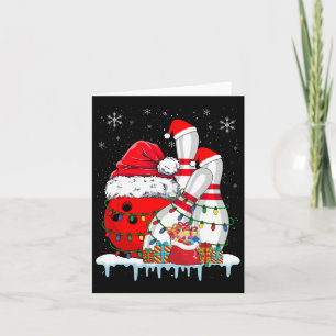 Carte Bowling Christmas Bowling Santa Hat Christmas Ligh