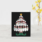 Carte Bowling Elves Pin Strike Christmas Tree Lights Xma (Fleur jaune)