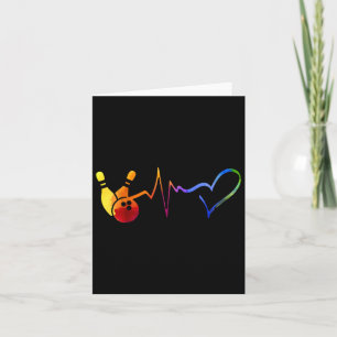 Carte Bowling Heartbeat Tee Colorful Bowling Jeu Da