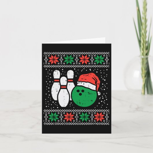 Carte Bowling laide doux Noël Sweater Bowles de sport Xm (Devant)