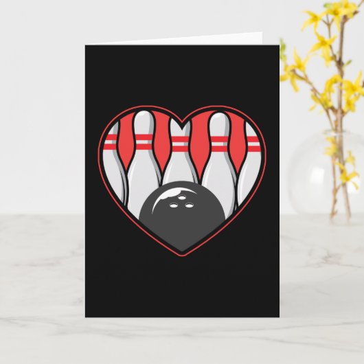 Carte Bowling Love Word Theme Bowler (Fleur jaune)