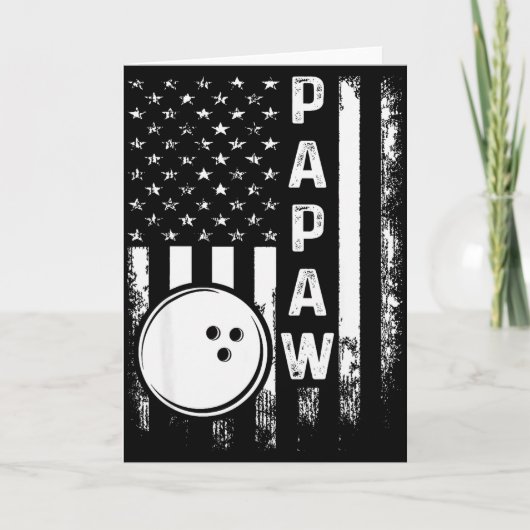 Carte Bowling Papaw American Flag Vintage Christmas Xmas (Devant)