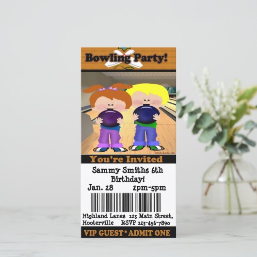 Carte Bowling Party (Debout devant)