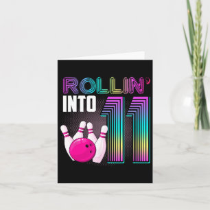 Carte Bowling Party Rollin' Into 11 11e anniversaire fil