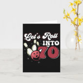 Carte Bowling Party Rolling En 70 Bowling Anniversaire (Fleur jaune)