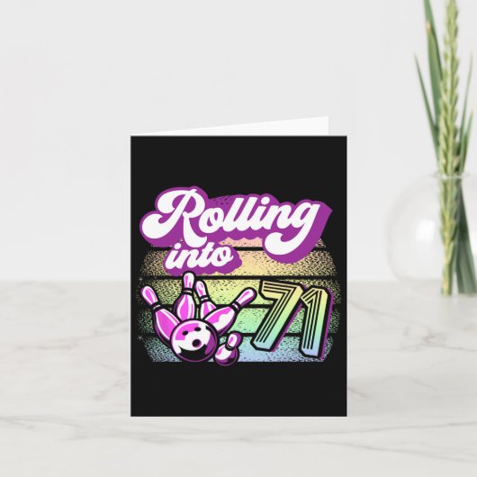 Carte Bowling Party Rolling En 71 Bowling Anniversaire (Devant)