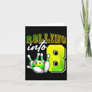 Carte Bowling Party Rolling en 8 8e anniversaire filles 
