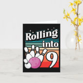 Carte Bowling Party Rolling En 9 Bowling Anniversaire (Fleur jaune)
