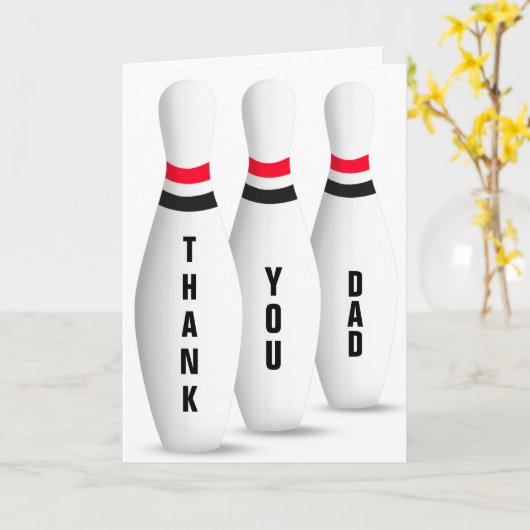 Carte Bowling Pins merci Anniversaire (Fleur jaune)