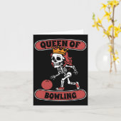 Carte Bowling Skeleton Team League - Alley Bowler Queen (Fleur jaune)