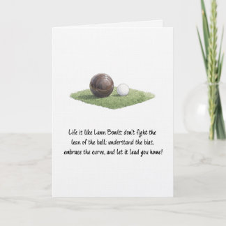 Carte Bowling sur gazon à l'aquarelle La vie est comme l