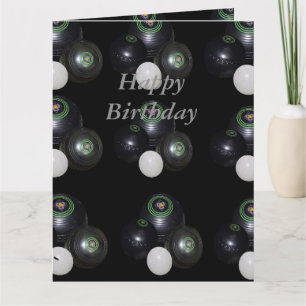 Carte Bowls de pelouse noire, Big Happy Birthday Card