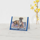 Carte Boxe 3aquarelle douce connexion chien & homme (Fleur jaune)