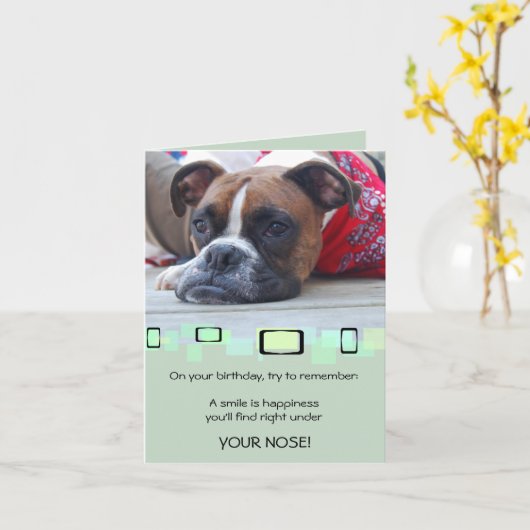 Carte Boxe à broches pensive (Fleur jaune)