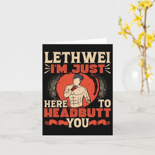 Carte Boxe Birmane Headbutt Lethwei Art De Formation De  (Fleur jaune)