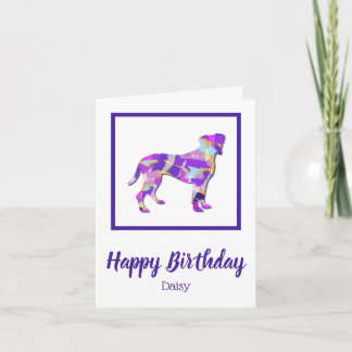 Carte Boxe Chien Silhouette mignonne PPY&B Anniversaire