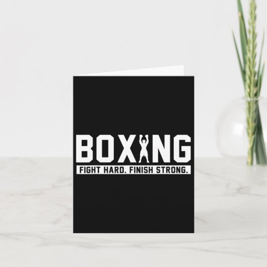 Carte Boxe combat dur finition forte Boxe citation cadea (Devant)