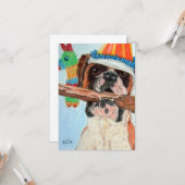 Carte Boxe d'anniversaire (Devant/Arrière en situation)