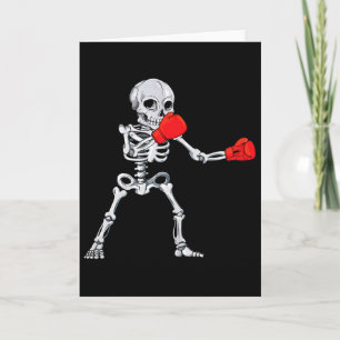 Carte Boxe de squelette Kickboxing Mma Halloween 