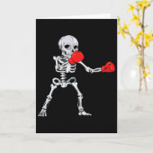 Carte Boxe de squelette Kickboxing Mma Halloween (Fleur jaune)